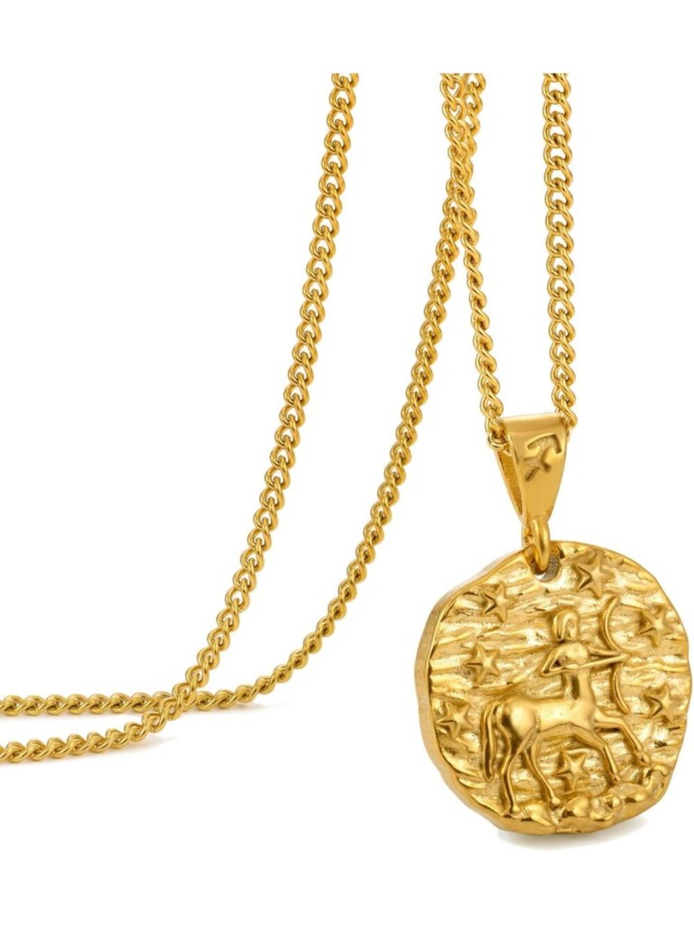 Zodiac Constellation Necklace for Men & Women, Stainless Steel Astrology Pendant